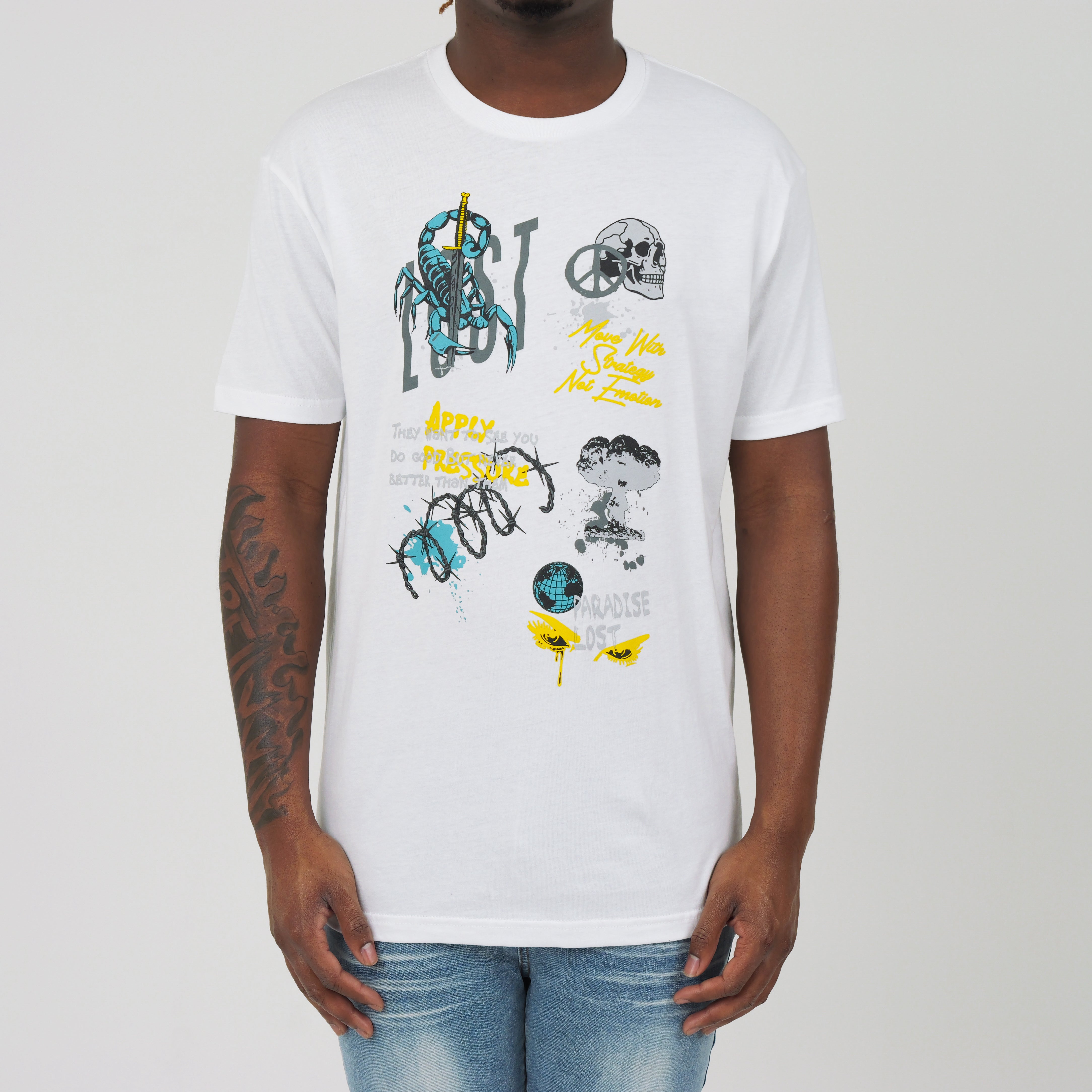 MOVE THAT STING TEE WHITE/YELLOW